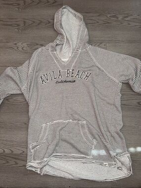 Blue 84 Avila Beach Striped Hoodie - White and Black